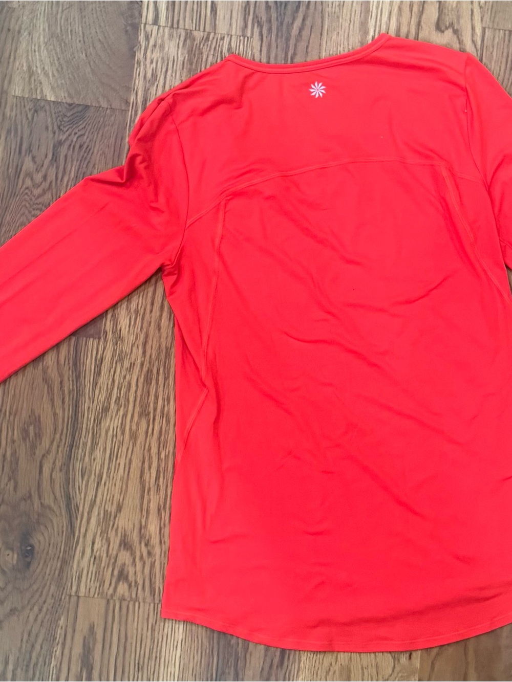 Athleta Bright Red Long-Sleeve Scoop Neck Performance Top - Picture 5 of 6